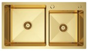 Erga HD, 2-komorový oceľový drez 780x450x210 mm, zlatá, ERG-MLS-HD7845G