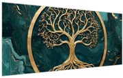 Obraz – Zlatý strom života v mramore (120x50 cm)