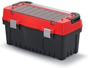 Kufor na náradie s alu držadlom a zámkami 59,4 × 28,8 × 30,8 cm, prepážky, červená