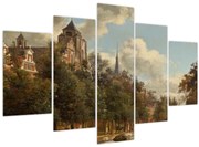 Obraz - Jan van der Heyden, View Down a Dutch Canal, reprodukcia (150x105 cm)