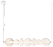 Závesné svietidlo Daphne, 7x biele sklenené tienidlo, w