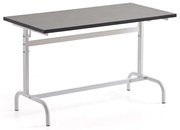 Školská lavica 184, linoleum, biela/tmavošedá