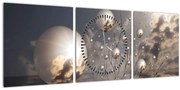 Abstraktný obraz - guľa (s hodinami) (90x30 cm)