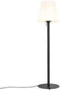 Moderná vonkajšia stojaca lampa čierna s bielym tienidlom IP44 - Big Virginia