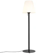 Moderná vonkajšia stojaca lampa čierna s bielym tienidlom IP44 - Big Virginia