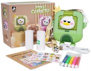 Detský fotoaparát s tlačiarňou – Medveď alebo Kačka + fixky a nálepky Tvar: Kačka