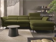 Rohová sedacia súprava Mango, machovo zelená látka, pravý roh%