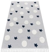 Detský koberec YOYO GD75 sivý / biely - hviezdičky