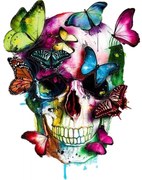 783578 NORIMPEX 5D Diamantová mozaika - Lebka a motýle