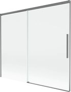 Mexen Rox, 2-krídlová posuvná vaňová zástena 180 x 150 cm, 8mm číre sklo, grafitový profil, 8C9-180-001-95-00