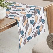 Biante Dekoračný behúň na stôl PML-035 Modro-žlté listy 20x120 cm