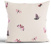 Bavlnená obliečka na vankúš Renforcé 40 × 40 cm – Motýliky béžová