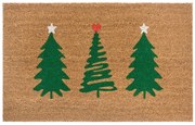 Hanse Home, Rohožka 3 stromy vianočné 105671 – na von aj na doma, 45x75, zelená, chodba / predsieň