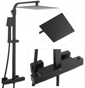 Sprchová súprava GABI s termostatickou batériou - 30x30 cm - čierna matná