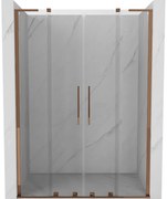 Mexen Velar L Duo, posuvné sprchové dvere do otvoru 150 cm, 8mm číre sklo, ružové zlato, 871-150-003-02-60