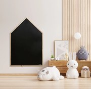 Toptabule.sk  Kriedová tabuľa Domček v prírodnom drevenom ráme + 7 farieb rámu