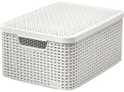 Curver Úložný box STYLE M krémovo biely s vekom