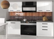 Kuchynská linka Belini 120 cm biely lesk s pracovnou doskouTiesto2   INF TIESTO2/3/WT/W/0/B1