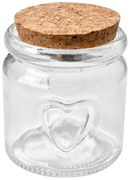 Sklenená úložná dóza so srdiečkom a korkovým viečkom Cori - Ø 6*7 cm