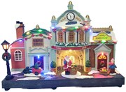 Vianočná dedinka s osvetlením a melódiou - stanica BestBerg BBXS-955 / 28,2 x 8,5 x 19,5 cm