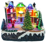 Vianočná dedinka s osvetlením a melódiou - dedinka BestBerg BBXS-920 / 20 x 15 x 17,2 cm