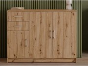 Komoda 3-dverová Universal, 118 cm, dub artisan%