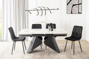 Keramický rozkladací stôl VERONA 160-240 cm biely mramor/čierny
