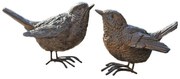 Záhradná figúrka z polyresinu Couple, sada 2ks, 7,5 cm, hnedá