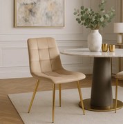 PROXIMA.store - Čalúnená jedálenska stolička YORK FARBA: béžová, FARBA NÔH: zlatá