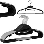 Súprava vešiakov na oblečenie FLEXI 10 kusov čierna/šedá