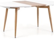 Rozkladací stôl Edward 120/200x100cm Mdf/Oceľ – Biely/Dub San Remo