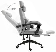 Kancelárska otočná stolička s opierkou hlavy - rôzne farby, svetlosivá