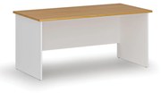Kancelársky písací stôl rovný PRIMO WHITE, 1600 x 800 mm, biela/buk