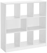 Knižnica, 8 políc, 100x97,5x30cm, biela