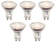Sada 5 stmievateľných LED žiaroviek GU10 50 mm číra 4,9 W 430 lm 2700 K