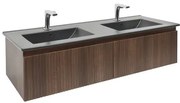 Kúpeľňová skrinka s umývadlom SAT Evolution 119x30x45 cm orech Aida mat SATEVO120NAU3BA