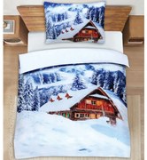 3D obliečky Polycotton Snežná Chalúpka 200x140cm+90x70cm TiaHome