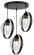 Závesné svietidlo Haga Ring, 3x transparentné sklenené tienidlo (výber z 3 farieb uchytenia), o