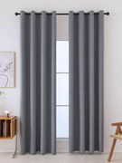Blackout závesy Ricardo sivé - 140 x 250 cm (2ks) - krúžky