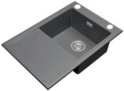 Gamma Design 7050, 1-komorový granitový drez 700x480x205 mm, šedá, GMA-ZLE000132