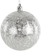 VIANOČNÁ BANKA NA STROMČEK SADA 4 KS (FI) 8 CM STRIEBORNÁ