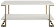 Konferenčný stolík v bielo-zlatej farbe CosmoLiving by Cosmopolitan Camila, 106 x 45 cm