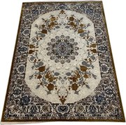 Moderný koberec King 29026 hnedo-modrý so strapcom | akryl+juta Rozmer: 80x150 cm