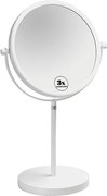 Bemeta Design WHITE: Kozmetické zrkadlo, ø 200 mm, obojstranné, na postavenie - 112201254
