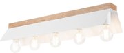 Stropné svietidlo ESME 5xE27/15W/230V biela/dub