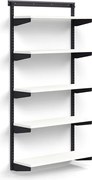 Nástenný regál RELY, základná sekcia, laminátové police, 1800x900x300 mm, antracit/biela