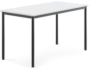 Stôl SONITUS, 1400x700x760 mm, HPL - biela, antracit
