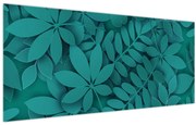 Obraz - Tyrkysové listy (120x50 cm)