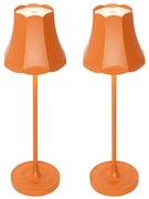 Sada 2 retro stolových lamp oranžových nabíjateľných IP44 - Granny