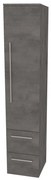Mereo Bino, kúpeľňová skrinka vysoká 163 cm, pravá, Multidecor, Betón tmavosivý, MER-CN698BET2